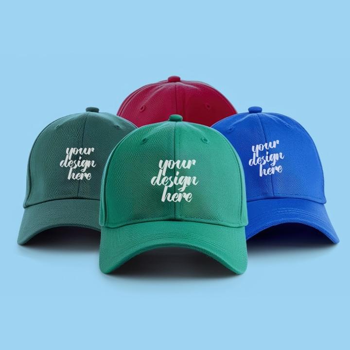 Customized Corporate Gifts Dubai displaying a variety of colorful baseball caps ideal for Promotional Gifts.